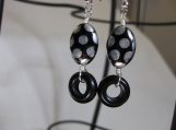 Black & Silver Polka-dot Earrings