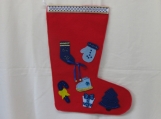 Blue Decorated Felt Christmas Stocking