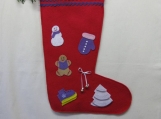 Christmas Stocking with Purple Decorations