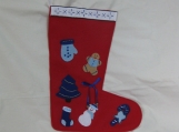 Felt Christmas Stocking with Blue Decorations