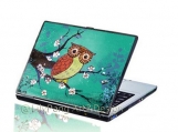 Owl Cherry Blossom Laptop Decal