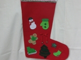 Red & Green Decorated Christmas Stocking