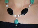 Black agate and tourqoise necklace