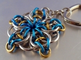 Blue and Gold Large Celtic Star Key Chain