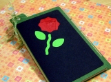 MiniJournal - Rose on Green