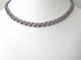 Purple Swarovski crytal and fresh water pearl necklace