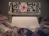 SALE FREE SHIPPING hand painted wooden paper towel holder