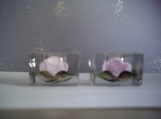SALE FREE SHIPPING rose glass candle holder 