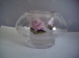 SALE FREE SHIPPING rose glass candle holder  with insert 