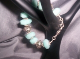 Amazonite and bali sterling silver bracelet