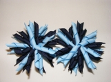 Baby Blue and Navy Blue Korker Ribbons Hair Bows - Set of 2