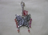 Butterfly Handbag Charm - Rose Crystal