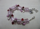 Chunky Pink Heart Charm Bracelet