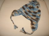 Crochet Earflap Hat with Pom-Pom Size 6mos -1yr