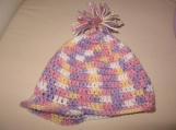 Cutie Pink and Purple Newsgirl Crochet Hat
