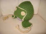 Green Earflapper Hat - Size 1-3yrs