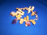 rough gemstones amethyst, citrine and vermeil hook clasp