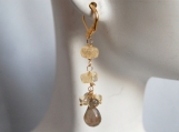 AAA Labdradorite and citrine dangle earrings