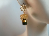 AAA yellow green bi-colour quartz and citrine earrings