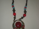Gorgeous Blue Red Stone necklace  