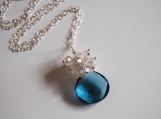     London blue quartz and moonstone necklace