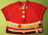 Colorful Knitted Poncho / Jacket for a Girl