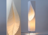 Leaf - MooDooNano paper design lamp on wire stand