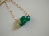 Emerald green quartz onion briolette necklace