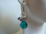 Paraiba blue quartz briolette & flashy Labradorite Earrings