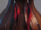 Red & Black Grizzly Feather Earrings IS THE STYLE FOR THIS YEAR