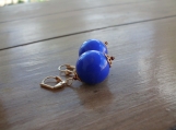 SALE!! Big Blue Balls Leverback Earrings