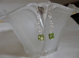 Spiral Wire Green Polka-Dot Earrings