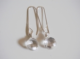   AAA grade Crystal Quartz and sterling silver long drop earring