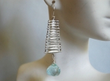  Aquamarine quartz onion briolette earrings