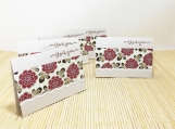 Five Mini Thank You Note Cards - Cream with Red Flowers