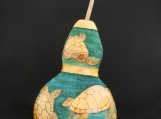 Hand-Carved Gourd, Sea Turtle