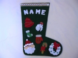 Hand Decorated Felt Christmas Stocking