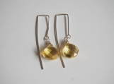    Lemon Quartz long drop earrings