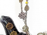 Antique brass-plated Necklace Watch