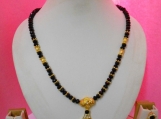 Designer Black crystal beads&Metal work Necklaceset Handmade