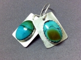 Handcrafted, sterling silver, turquoise earrings