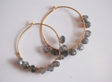     Labradorite Hoop Earrings with Gold filled