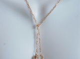      Gorgeous Lemon quartz and leaf charm Lariat necklace