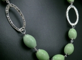 Lime green porcelain bead necklace