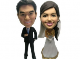 Personalized Wedding Cake Topper of a Golden Couple