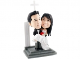 Personalized Wedding Cake Topper of a Groom Carrying his Bride