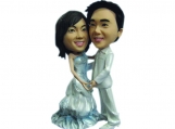 Personalized Wedding Cake Topper of a Pearly Wedding Couple