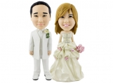 Personalized Wedding Cake Topper of a Rosy Couple