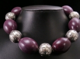 Purple pocelain necklace