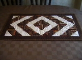 Quilted Brown Log Cabin Tablerunner